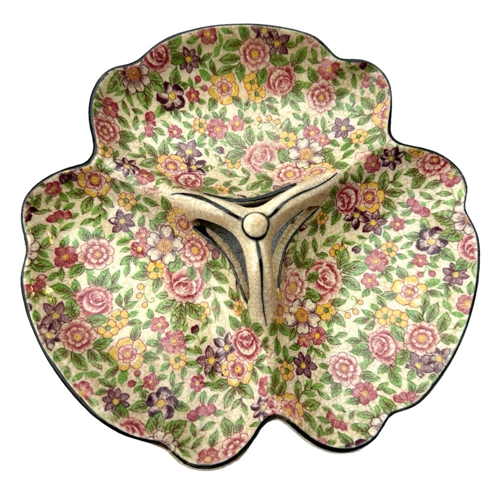 Vintage Japanese Floral Appetizer Tray